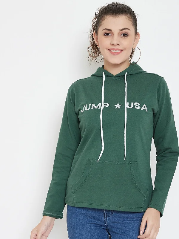 JUMP USA Women Solid Hooded Sweatshirt Soft Sweatshirts for Women