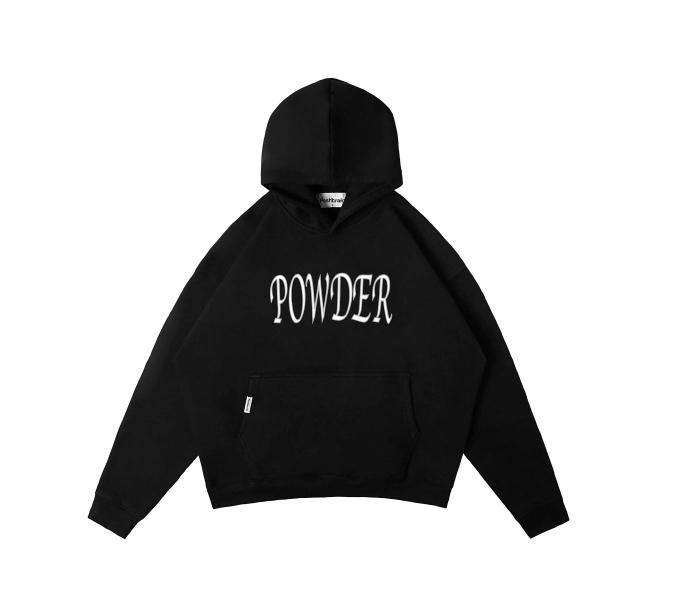 POSHBRAIN Powder Hoodie - Black Zip-up Hoodie for Women