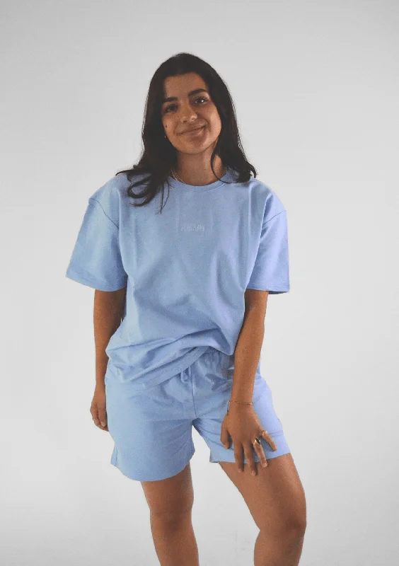 Unisex Sweats T-Shirt - Pastel Blue Sporty Sweatshirts for Women