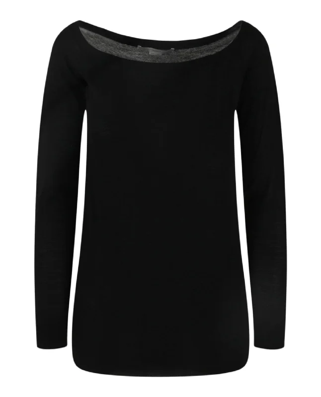 Stella McCartney Womens Boat-Neck Knit Top Minimalist sweaters