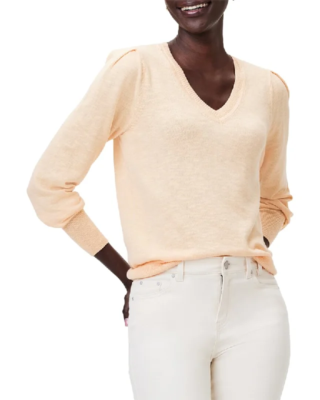 Nic+Zoe Slub V-Neck Sweater Fleece sweaters