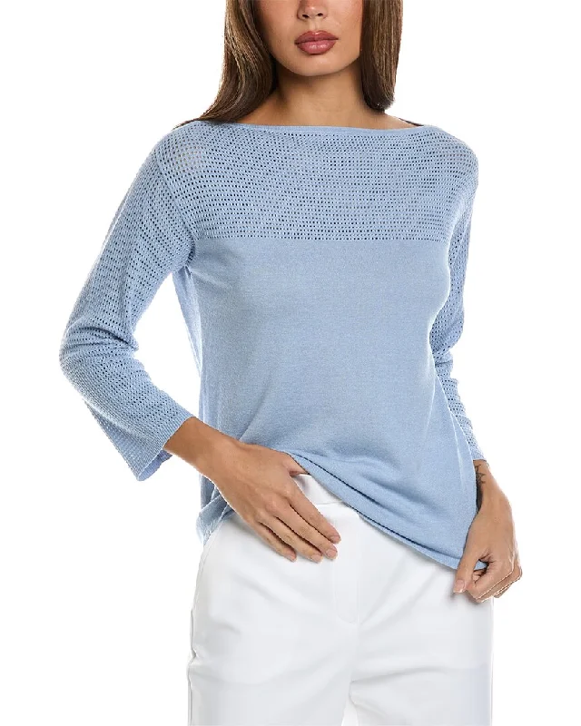 St. John Bateau Neck Top Anti-pilling sweaters