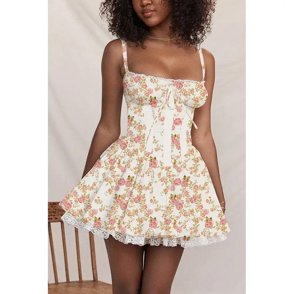 Vintage Corset Style Mini Dress Boho mini dresses