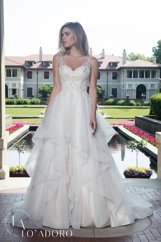 Layered V-Neck Wedding Dress by Mary's Bridal M612 Sexy Wedding Dress