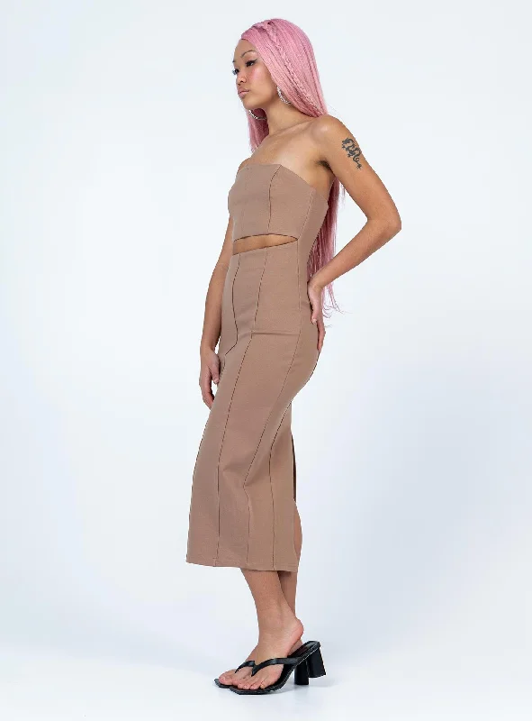 Archy Midi Dress Beige Revolve midi dresses