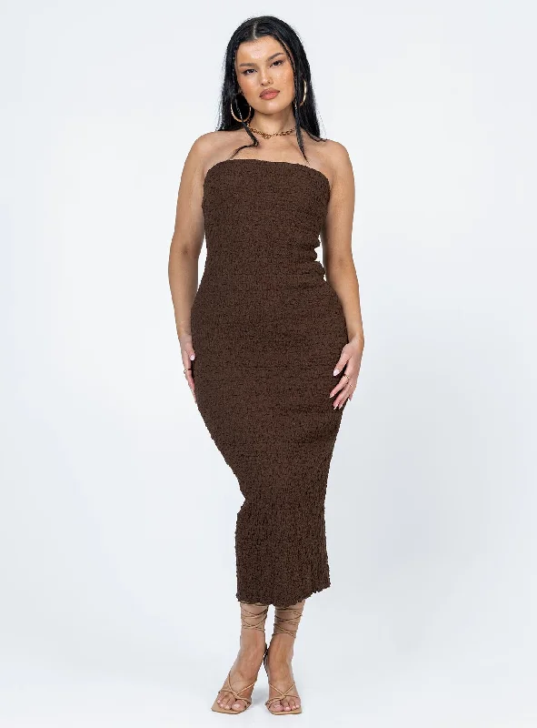 Kei Midi Dress Brown Glamorous midi dresses