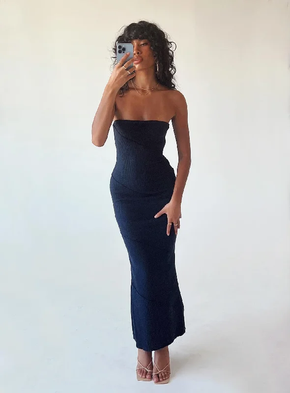 Oscar Midi Dress Navy Velvet midi dresses