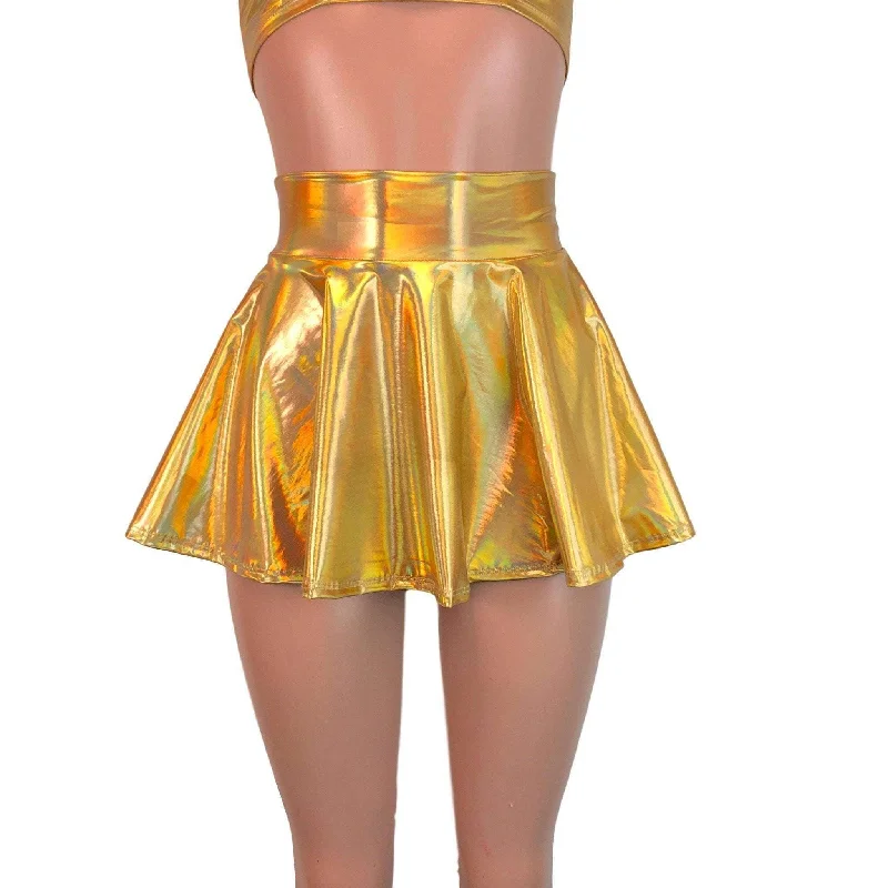 13" Skater Skirt - Gold Opal Velvet unclassified skirts