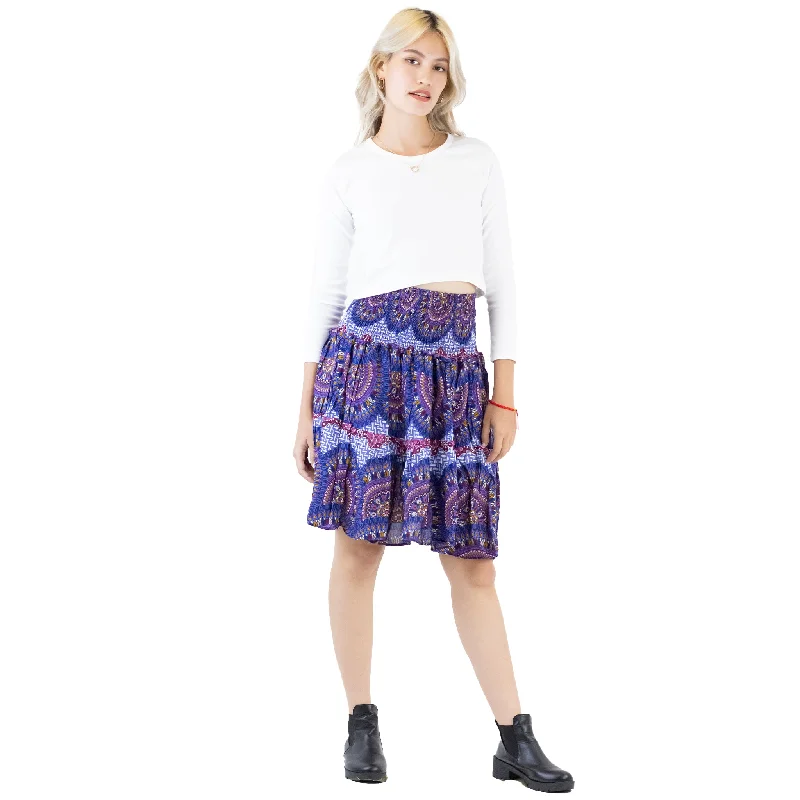 Contrast Mandala 127 Women's Skirt in Bright Navy SK0090 020127 04 Earthy tone unclassified skirts