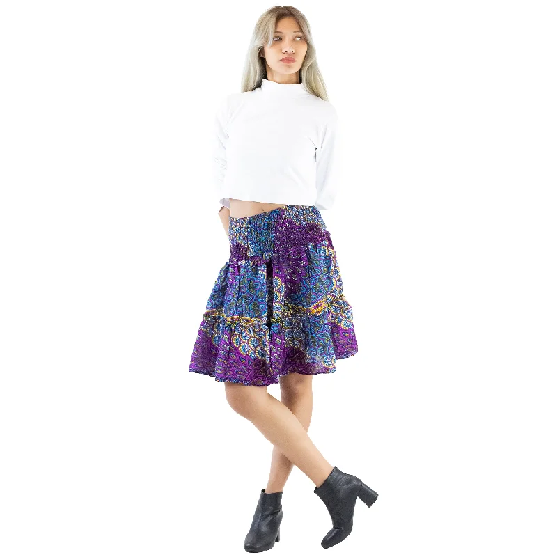 Feather Bed Women's Skirt in Purple SK0090 020076 05 Satin unclassified skirts