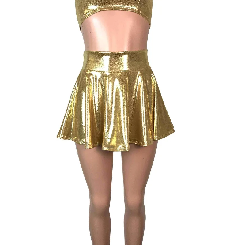 13" Skater Skirt - Gold Mystique Wrap unclassified skirts