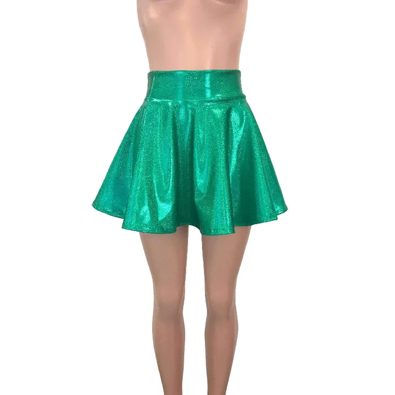 Skater Skirt - Green Sparkle Bright color unclassified skirts