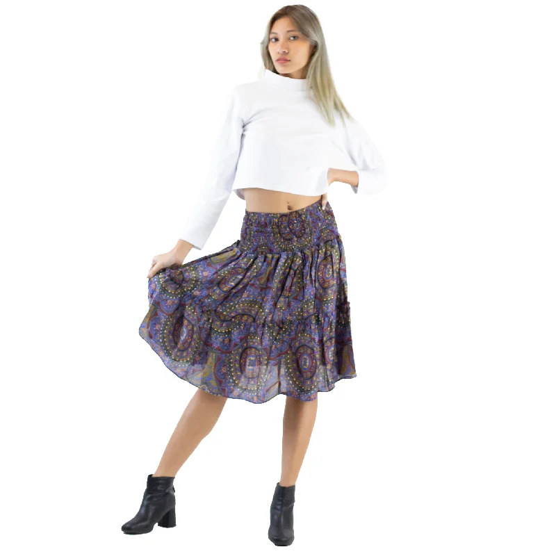 Mandala 114 Women's Skirt in Bright Navy SK0090 020114 02 High-end unclassified skirts