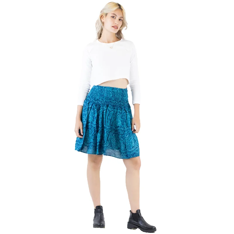 Monotone Mandala Women's Skirts in Ocean Blue SK0090 020031 06 High-end unclassified skirts