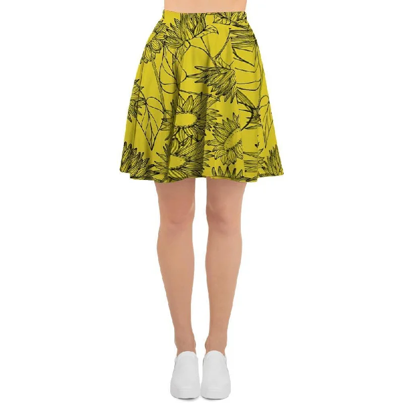 Sunflower Yellow Print Women's Skirt High-end unclassified skirts