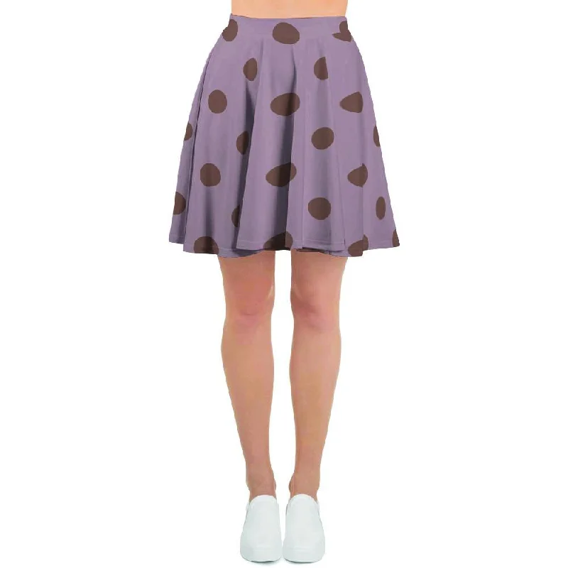 Tan And Brown Tiny Polka Dot Women's Skirt Side-tie unclassified skirts