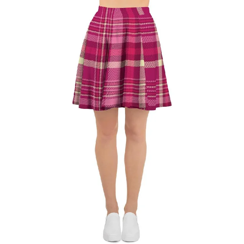 Tartan Pink Plaid Women's Skirt Y2K unclassified skirts