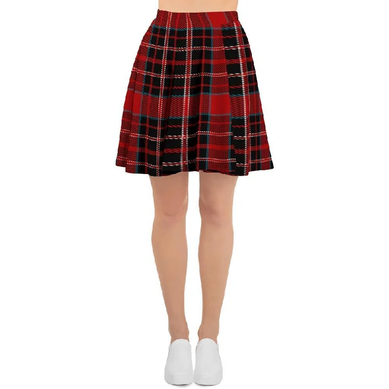 Tartan Red Plaid Women's Skirt Bright color unclassified skirts