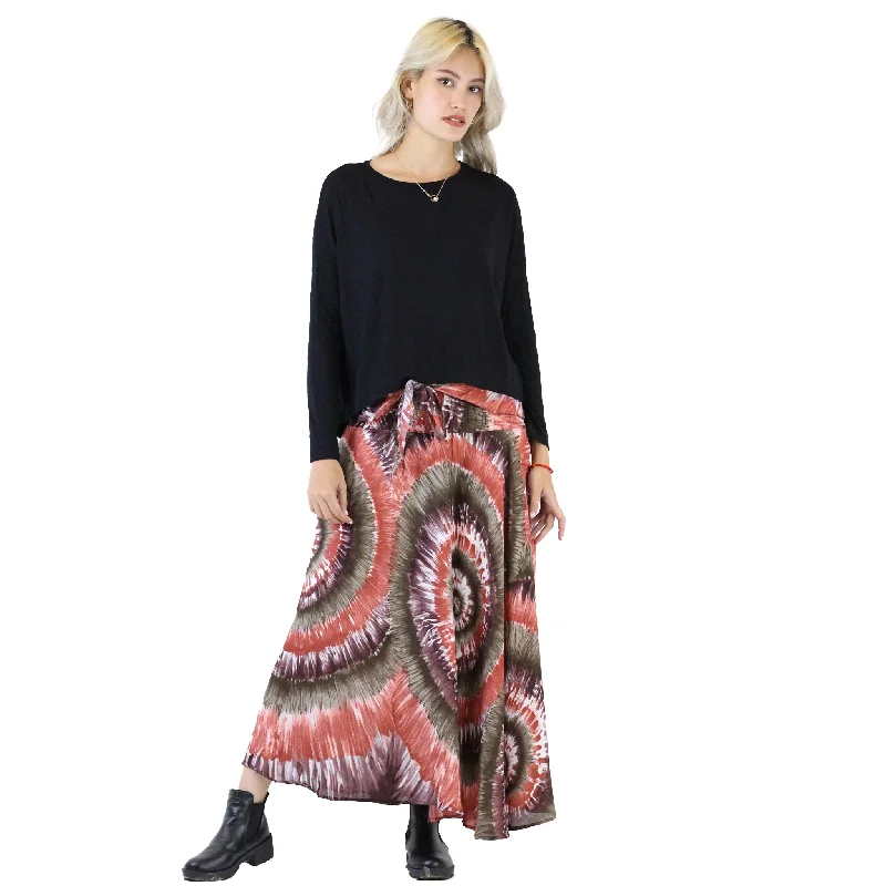 Tie Dye Lover Women's Bohemian Skirt in Red SK0033 020258 05 Sequin unclassified skirts