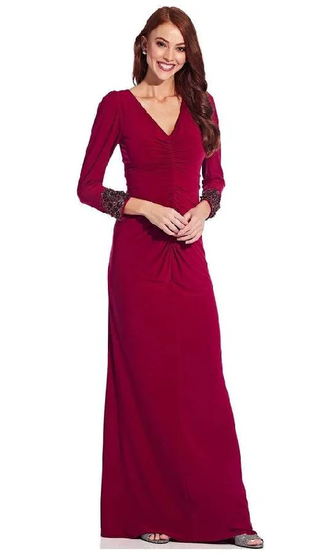 Adrianna Papell AP1E207011 Long Sleeve Beaded Dress Bodycon maxi dresses