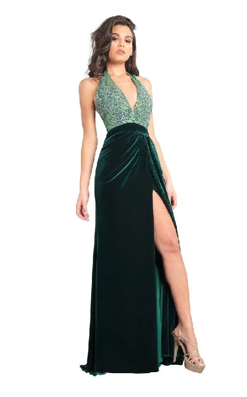 Rachel Allan Prom Long Beaded Halter Dress 8345 Chiffon maxi dresses