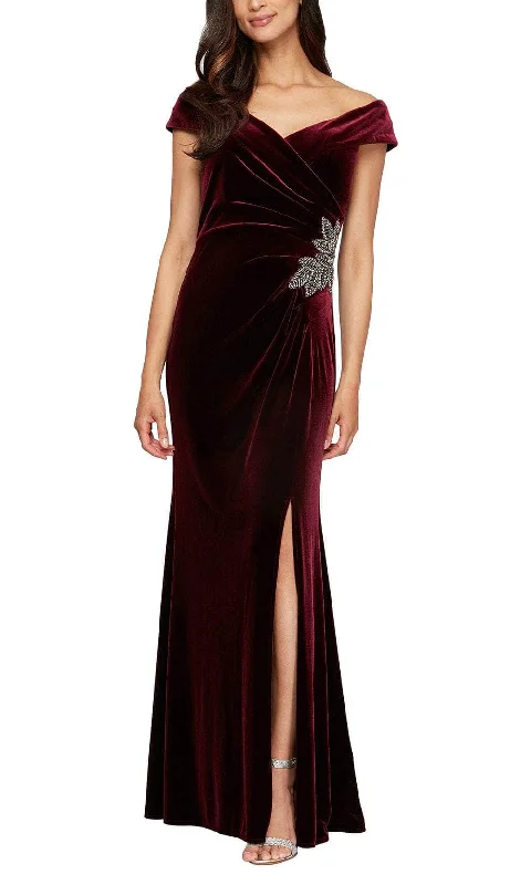 Alex Evenings 81917705 - Off Shoulder Velvet Evening Dress H&M party dresses