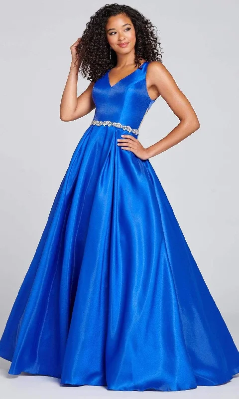 Colette for Mon Cheri - CL12131 Sleek Bejeweled Waist Modest Prom A-Line Gown Versatile party dresses for any occasion