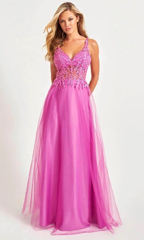 Faviana 11055 - Applique V-Neck Prom Gown Graduation party dresses