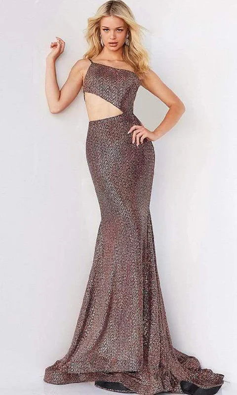 Jovani - 06422 Side Cut Out Sculpted Gown Halter party dresses