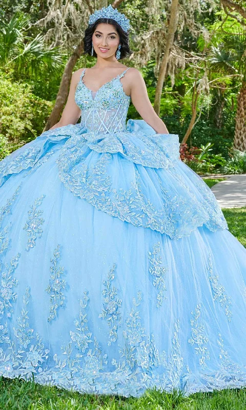 Quinceanera Collection 26077 - Sleeveless Lace Applique Ballgown PrettyLittleThing party dresses