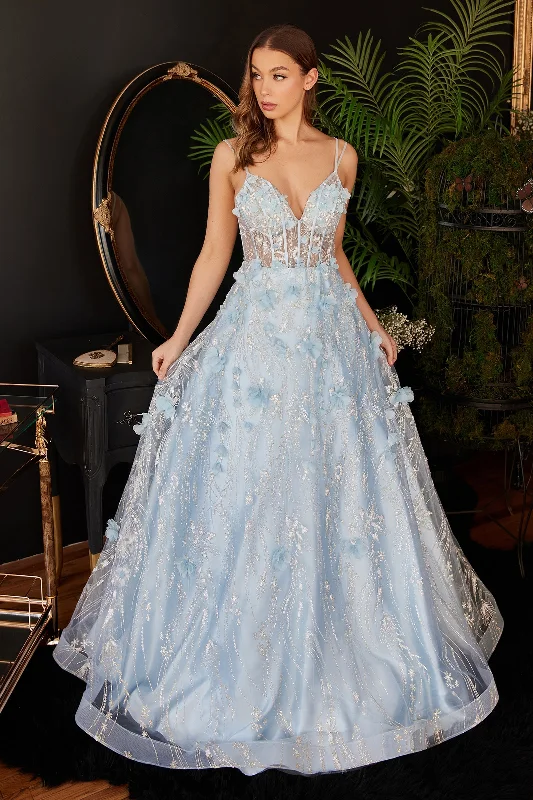 Cinderella Divine CB105: Enchanting Floral Gown for Special Occasions Satin floral dresses