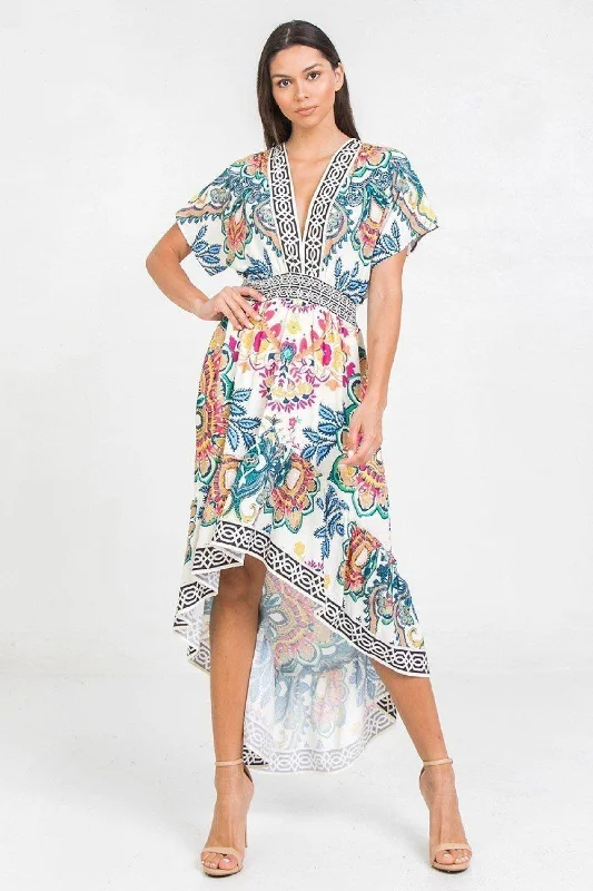 A Printed Woven Hi-lo Dress Plus size floral dresses