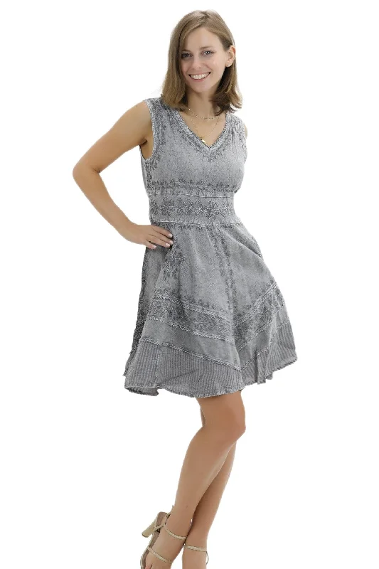 Mid-Length Acid Wash Dress 161111 Stretchy unclassified dresses