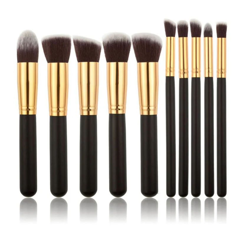 2018 Hot Sale New Eyeliner Lip Powder Brush Pinceau Maquillage 10Pcs Makeup Brush Sets Tools Cosmetic Brush Foundation Eyeshadow Satin unclassified dresses