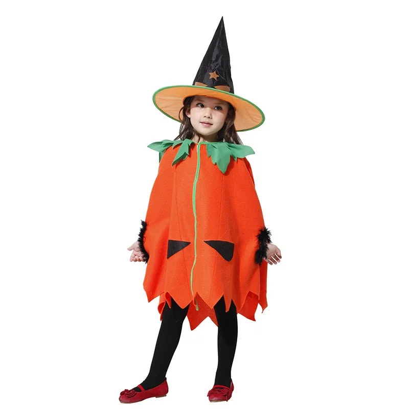 2021 Halloween Costumes Child Kids Pumpkin Costume Cosplay Lovely Cloth for Girls Fancy Dress Outfit Embroidered unclassified dresses