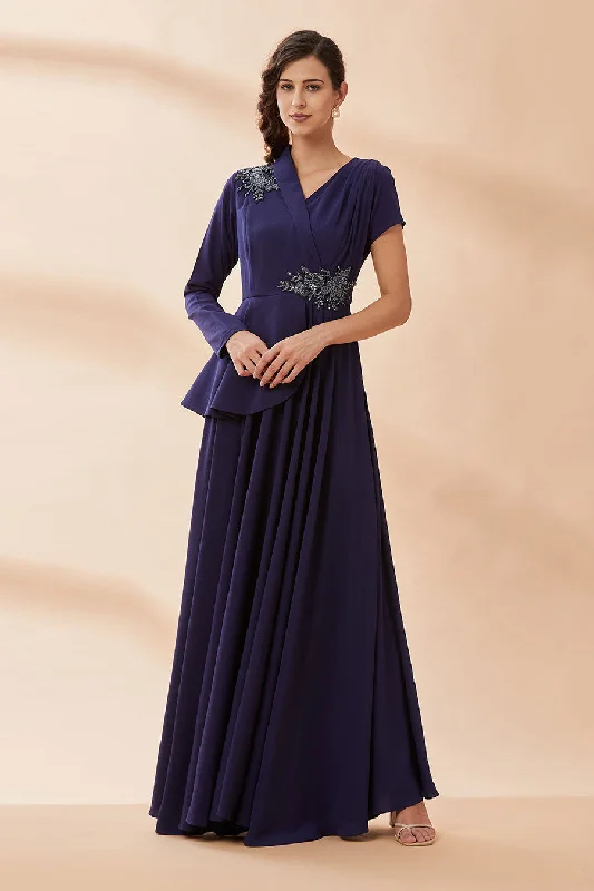 Navy Crystal Blazer Gown Dress Designer unclassified dresses