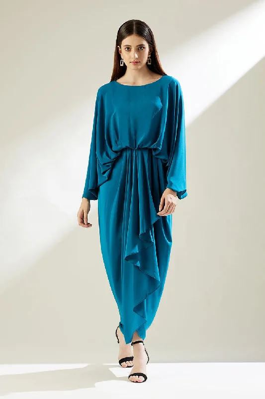 Ocean Blue Lounge Drape Dress Fall unclassified dresses