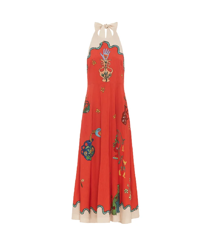 Rose Halter Dress in Tangerine Everyday wear unclassified dresses