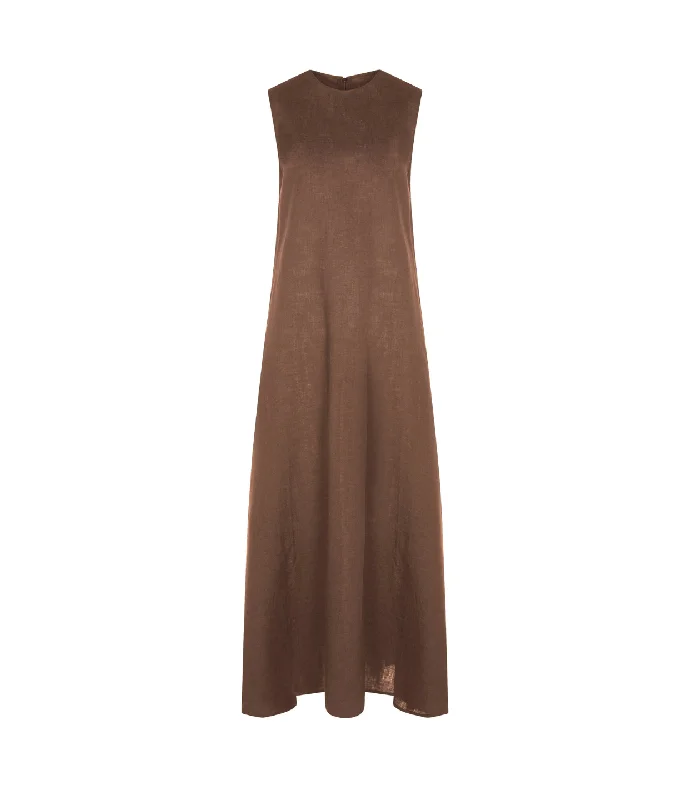 Talin Linen Dress in Sepia Wedding guest unclassified dresses