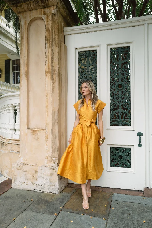 Betty Dress Dupioni - Saffron Tiered unclassified dresses