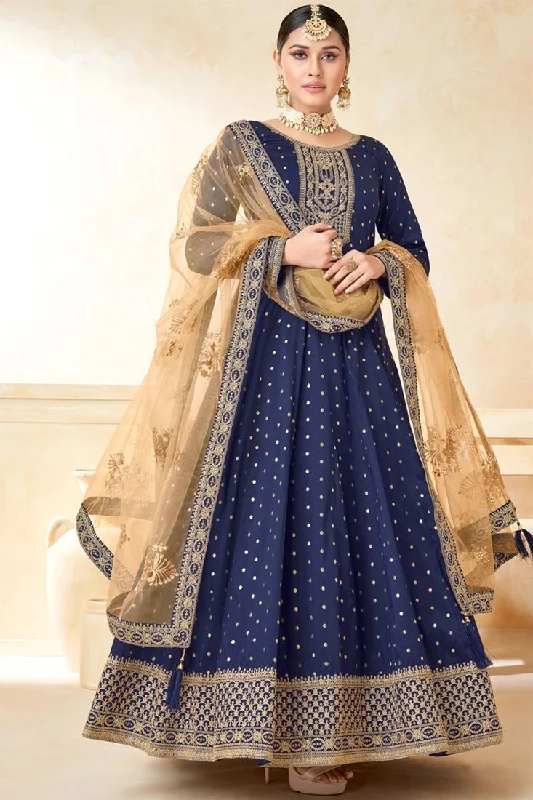 Blue Color Beauteous Function Look Anarkali Suit In Fancy Fabric Soft fabric unclassified dresses