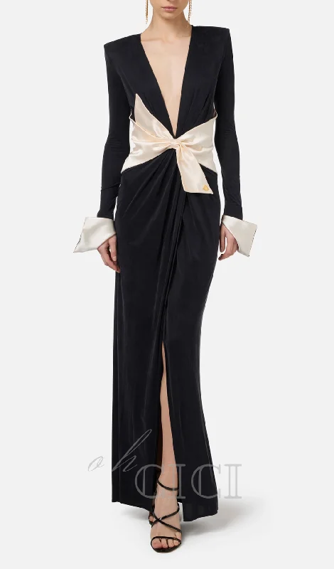 bow black carpet dress in drape jersey Lounge unclassified dresses