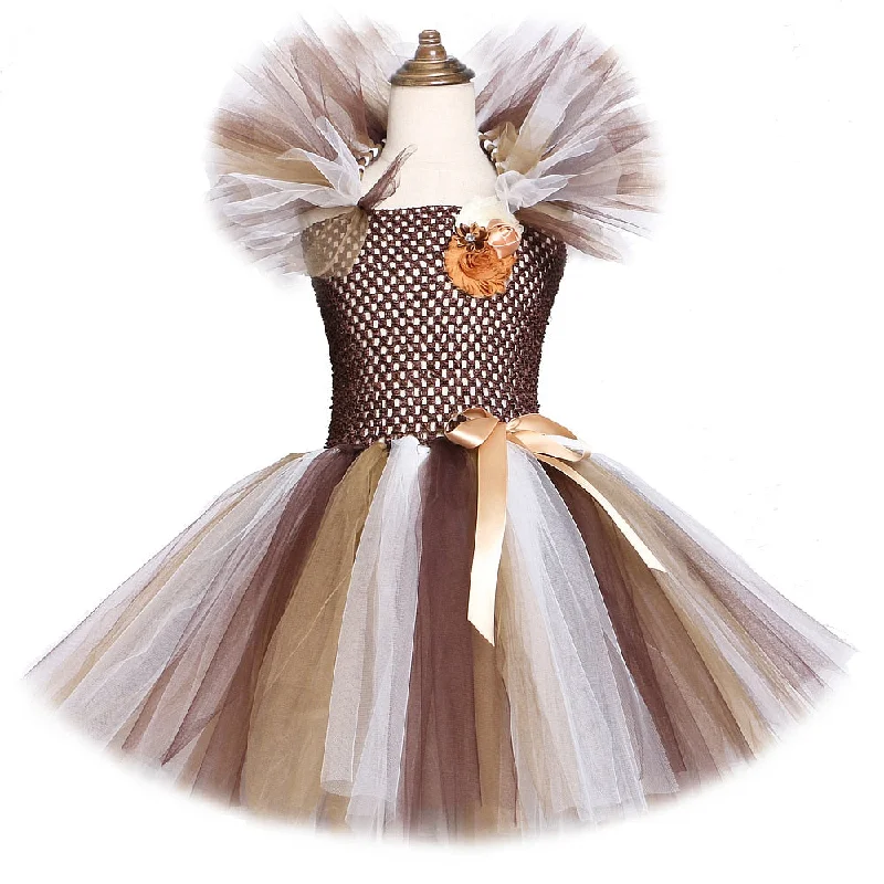 Brown Animal Girl Tutu Dress Lion Children Halloween Costume for Girls Kids Christmas Dresses Princess Girl Costumes 1-12 Years Casual chic unclassified dresses