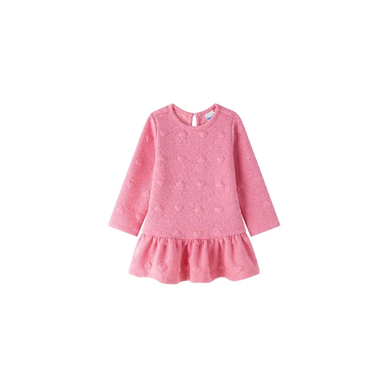 Embossed Heart Knit Baby Dress Satin unclassified dresses