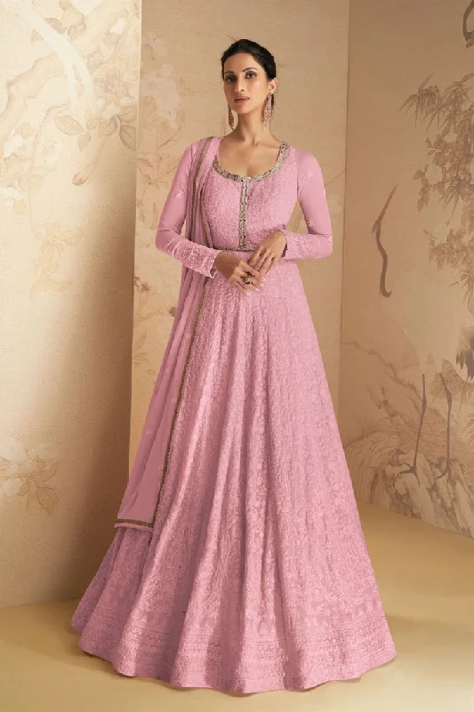 Fascinating Pink Color Georgette Fabric Anarkali Suit For Function Gothic unclassified dresses