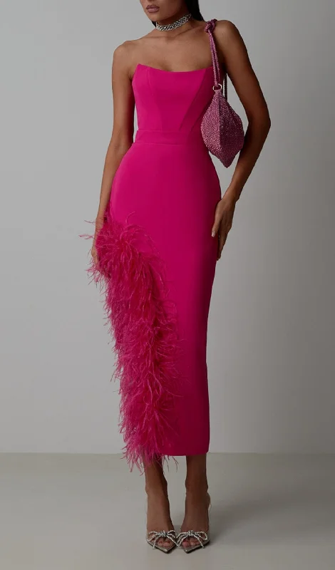 FEATHER HIGH-LOW DRESS IN PINK Lightweight unclassified dresses