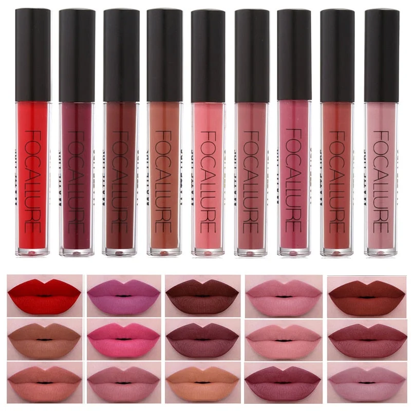 FOCALLURE Matt Lip Gloss Matte Lipstick Liquid Lipstick Matt Waterproof Pintalabios Batom Mate Liquido Mate Rossetti Labial Stretchy unclassified dresses