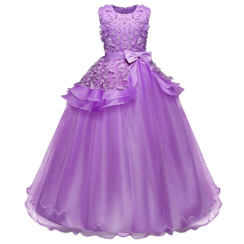 Girl Sleeveless Embroidery Princess Pageant Dresses Kids Prom Ball Gown Comfortable unclassified dresses