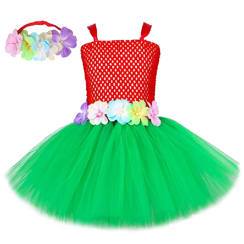 Hawaiian Hula Dresses for Girls Kids Hawaii Lilo Tutu Dress Toddler Baby Girl Hula Show Costume Halloween Luau Dance Outfits Unique unclassified dresses