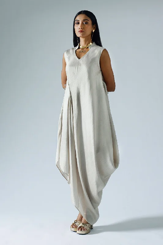 Grey Draped Dress Sexy unclassified dresses